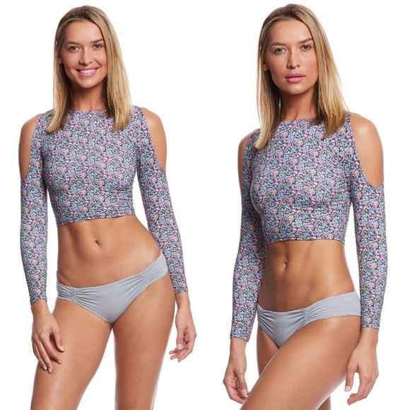 NWT L*Space Floral Sunlit Rashguard Swim Top - Picture 2 of 4